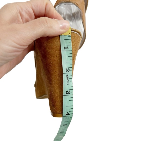 Coach Light Brown Calf Leather Telma Butterfly Adjustable Strap Wedge Sandals,10 - Picture 12 of 14